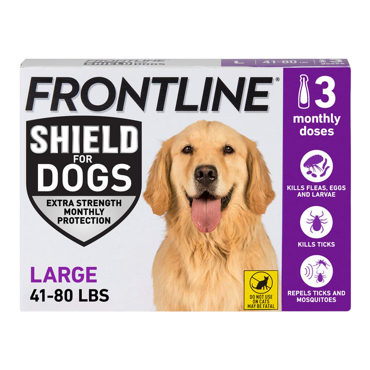 FRONTLINE Shield Flea & Tick Treatment for Large Dogs 41-80 lbs., Count of 3 3 Count