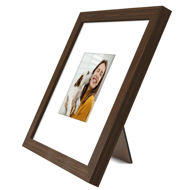 Americanflat 6x8 Picture Frame with Shatter-Resistant Glass - Use as 3x5 Frame with Mat or 6x8 Frame Without Mat - Signature Collection - Photo Frame for Tabletop and Wall Display - White 6x6