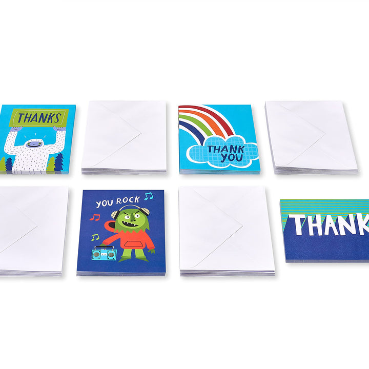 American Greetings Thank You Cards with Envelopes for Kids, Bright Blue (48-Count)