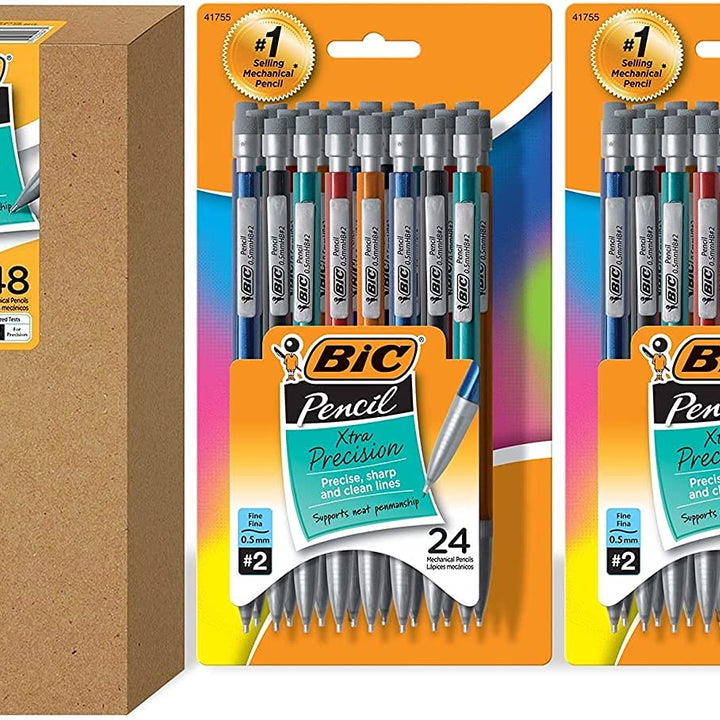 BIC Xtra-Precision Mechanical Pencil, Metallic Barrel, Fine Point (0.5mm), 48-Count 0.5mm 24 Count (Pack of 2)