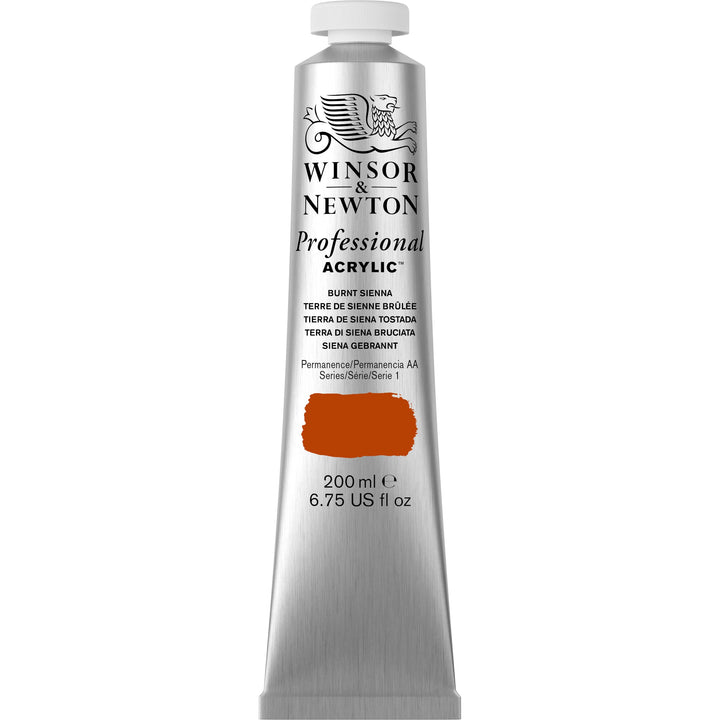 Winsor & Newton Professional Acrylic Paint, 200ml (6.75-oz) Tube, Burnt Sienna 6.75-oz Tube