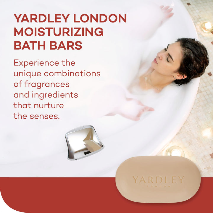 Yardley London Nourishing Bath Soap Bar Cocoa Butter, Helps Soften Dry Skin with Pure Cocoa Butter, Shea Butter & Vitamin E, 4.0 oz Bath Bar, 1 Soap Bar