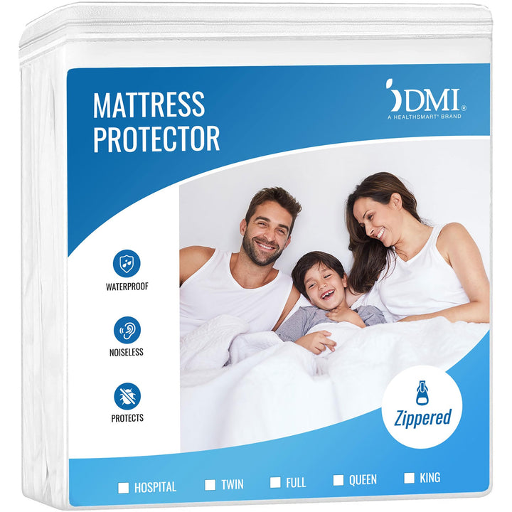 DMI Waterproof Mattress Protector, Mattress Pad, Waterproof Mattress Cover, Bed Pad and Bed Cover, Contoured Fitted Sheet Fit, King, Package May Vary