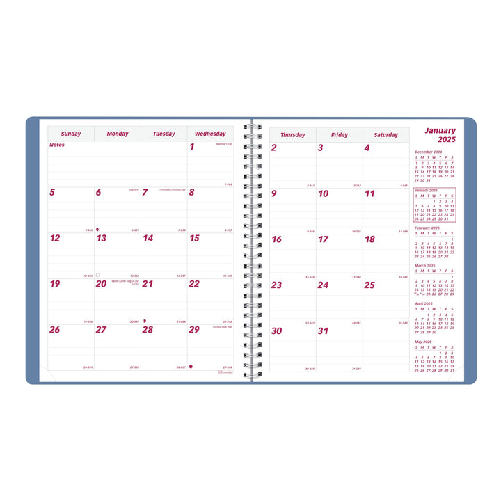 Brownline® 2025 Essential Monthly Planner, 14 Months, December 2024 to January 2026, Twin-Wire Binding, 8.875" x 7.125", Mountain Green (CB1200G.03-25)