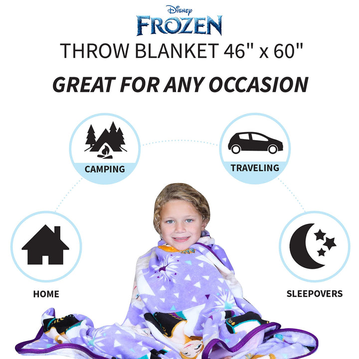 Disney Frozen 2 Kids Bedding Super Soft Plush Throw Blanket, 46 in x 60 in, "Official" Disney Product By Franco Disney Frozen 2