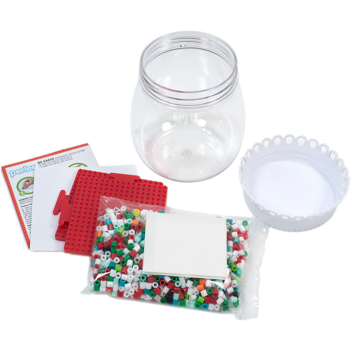 Perler Waterless Snow Globe Christmas Fused Bead Kit for Kids and Adults, Pattern Sizes Vary, 1206 Piece Perler Waterless Snow Globe