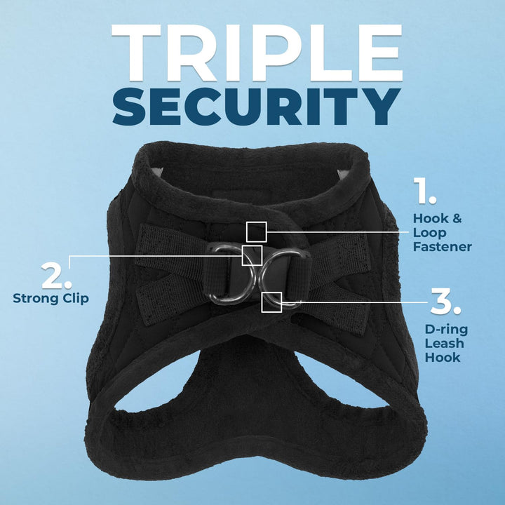 Voyager Step-In Plush Dog Harness – Soft Plush, Step In Vest Harness for Small and Medium Dogs by Best Pet Supplies - Harness (Black Plush), XS (Chest: 13 - 14.5") Harness (Black Plush) XS (Chest: 13 - 14.5")