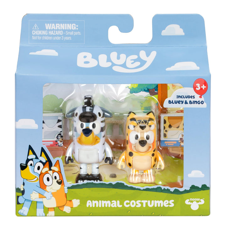 Bluey Figure 2-Pack - Animal Costumes, 2.5 Inch Figures with Accessories, Kids Can Recreate Their Favorite Moments from The Episode - Onesies