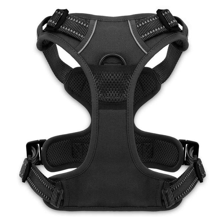 Voyager Dog Harness Dual Leash Attachment No-Pull Control Adjustable Soft but Strong Pet Harness for Medium and Large Dogs with 3M Reflective Technology - Black, L (Chest: 25 - 30")