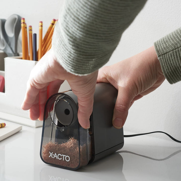 X-ACTO Mighty Mite Electric Pencil Sharpener, Black/Silver (19501/19501X)