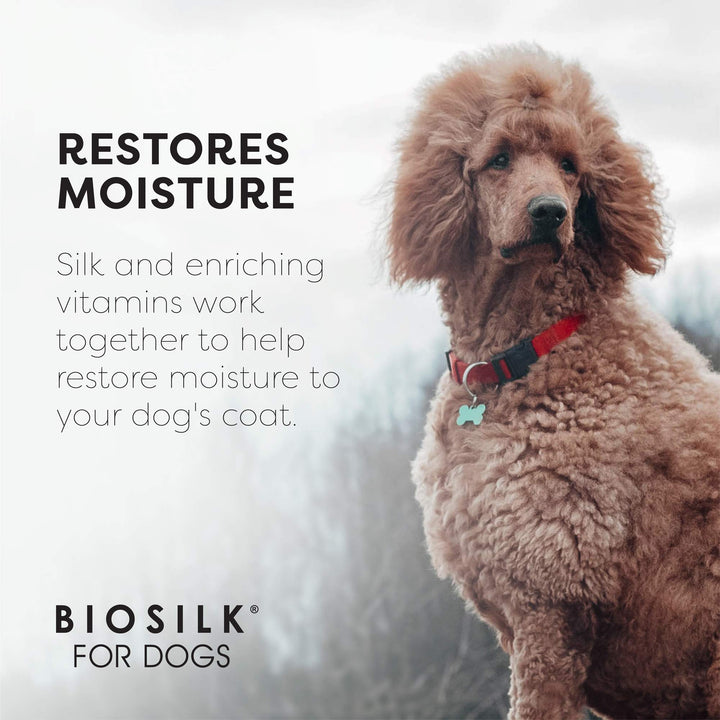 BioSilk for Dogs Silk Therapy Shampoo with Organic Coconut Oil | Coconut Dog Shampoo Waterless Shampoo | Dry Dog Shampoo from Silk Therapy for Fresh Dog Coats,Beige