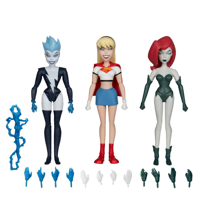 McFarlane Toys - The New Batman Adventures Poison Ivy Live Wire Supergirl (Girls' Night Out) 3pk Gold Label