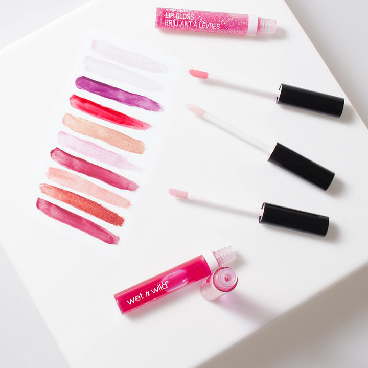 wet n wild MegaSlicks Lip Gloss, Ultra-Glossy, Vitamin-E Enriched, Ultra-Gloss High Shine Moisturizing, Cruelty-Free & Vegan - Cotton Candy