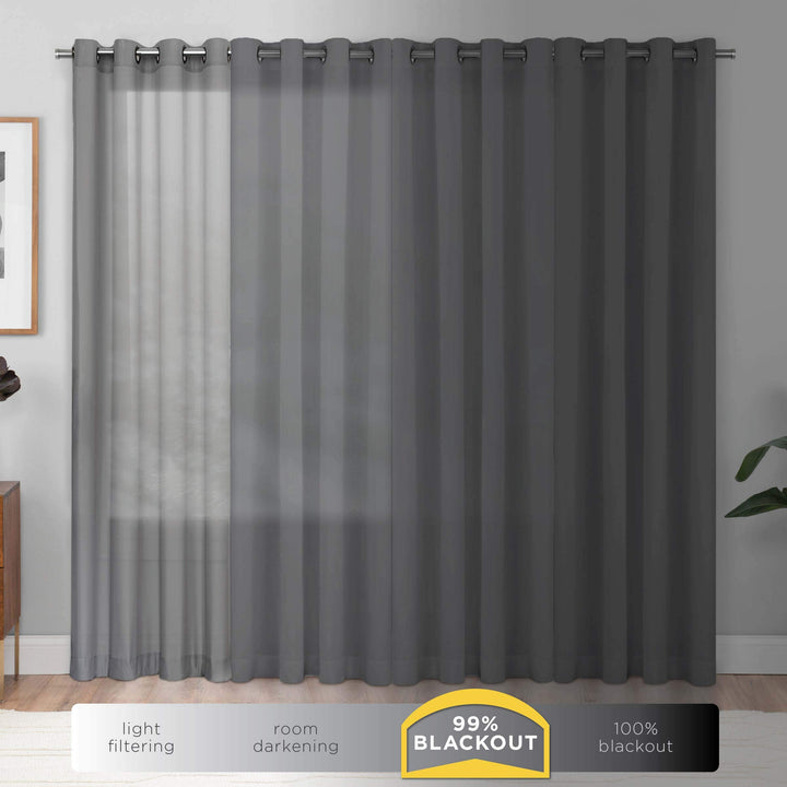 ECLIPSE Kendall Modern Blackout Thermal Rod Pocket Window Curtain for Bedroom or Living Room (1 Panel), 42 X 54, Purple