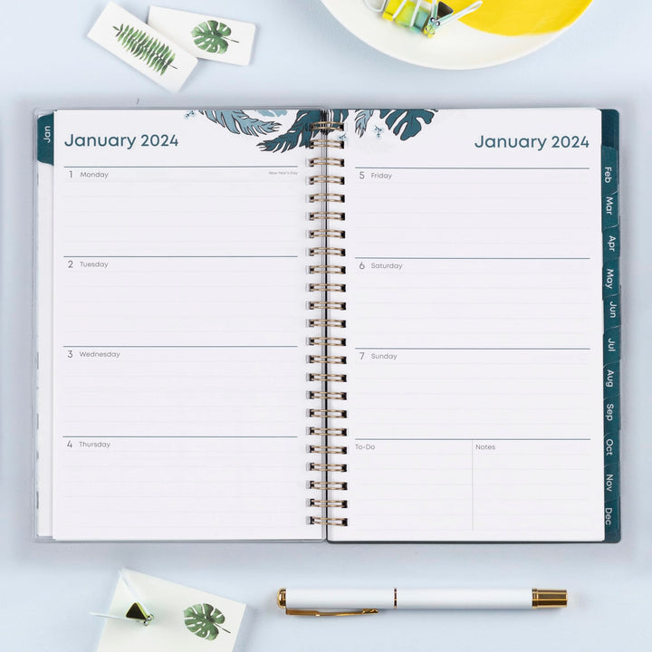 Blue Sky 2024 Weekly and Monthly Planner, January - December, 5" x 8", Clear Pocket Cover, Wirebound, Grenada (137275-24)