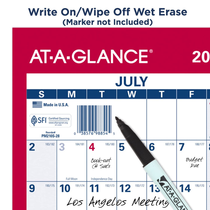 AT-A-GLANCE 2023-2024 Erasable Calendar, Dry Erase Wall Planner, 24" x 36", Large, Academic & Regular Year, Double Sided, Vertical (PM210S2824) 2024 Old Edition