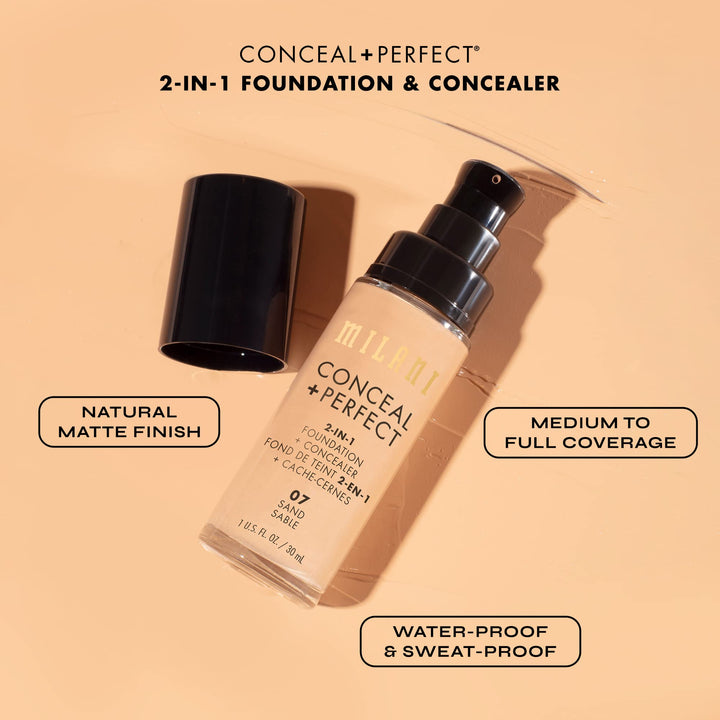 Milani Conceal + Perfect Liquid Foundation - Light Natural, 1 Fl. Oz.