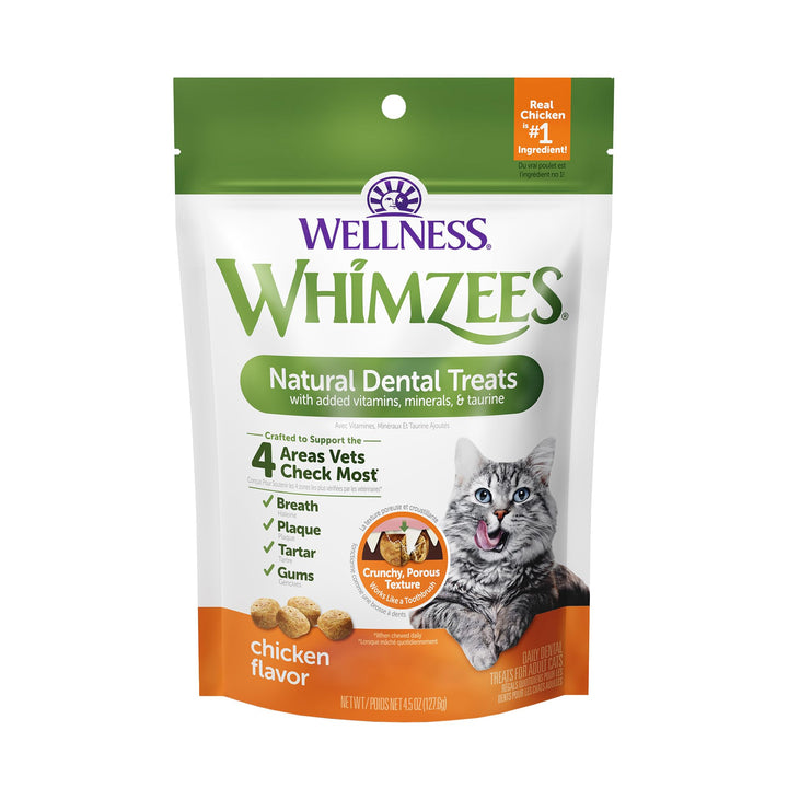 Whimzees Wellness Natural Cat Dental Treats, Chicken & Salmon Flavor, 2 Ounce 2 Ounce (Pack of 1)