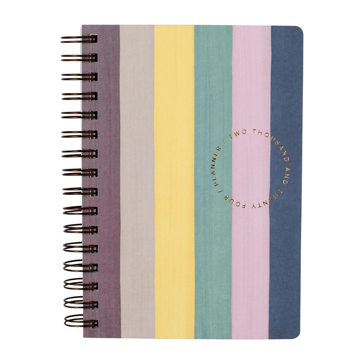 Fringe Studio 17 Month Planner (Aug 2023- Dec. 2024), BOLD STRIPE", Paper Cover, 5.75" x 8.25", includes Stickers & Interior Pocket, 236 pages, Esprit Collection (113110) Bold Stripes