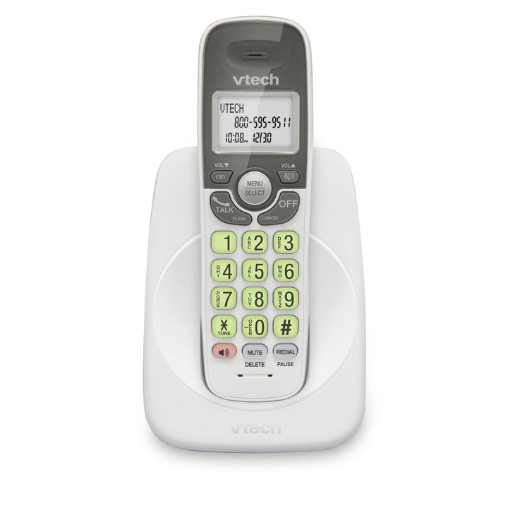 [New] VTech VG131 DECT 6.0 Cordless Phone - Bluetooth Connection, Blue-White Display, Big Buttons, Full Duplex Speakerphone, Caller ID,Easy Wall Mount, 1000ft Range (White/Grey) Caller ID + Bluetooth White