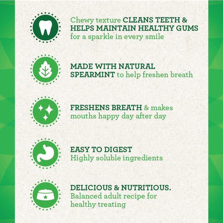 Greenies TEENIE Natural Dental Care Dog Treats Mint Fresh Flavor, 12 oz. Pack (43 Treats) 43 Count (Pack of 1)