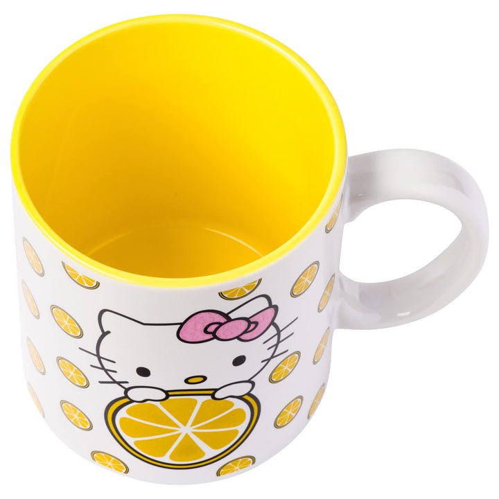 Silver Buffalo Sanrio Hello Kitty Lemon Slices Pattern Ceramic Coffee Mug, 20 Ounces Hello Kitty Lemon Toss