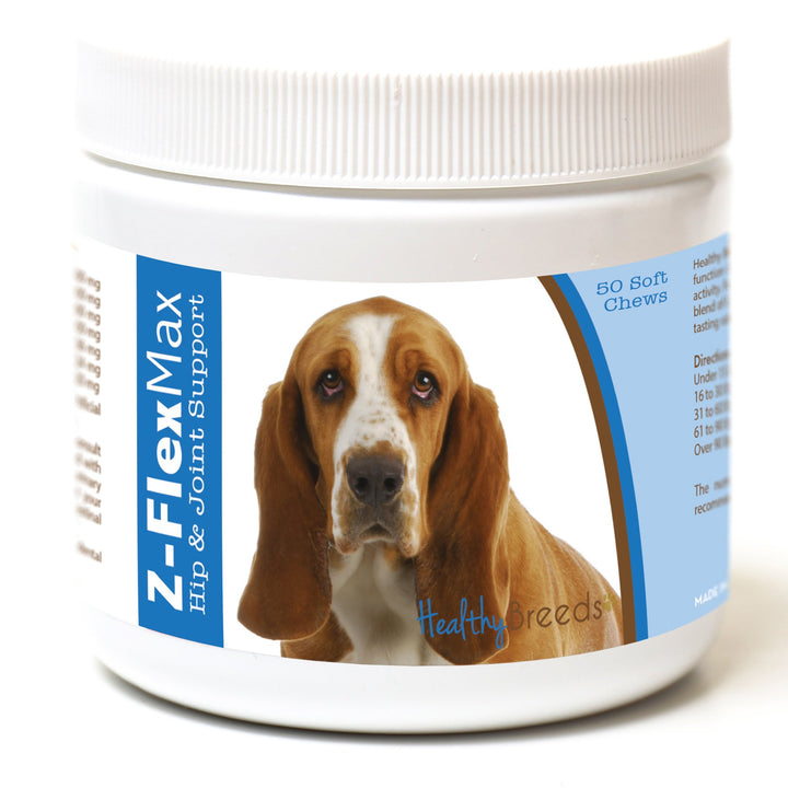 Healthy Breeds Basset Hound Z-Flex Max Hip and Joint Soft Chews 50 Count 50 Ct