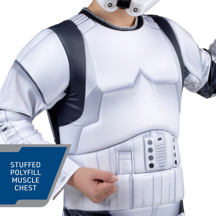 Star Wars Stormtrooper Official Youth Halloween Costume - Premium Quality Padded Jumpsuit with Plastic Mask Medium