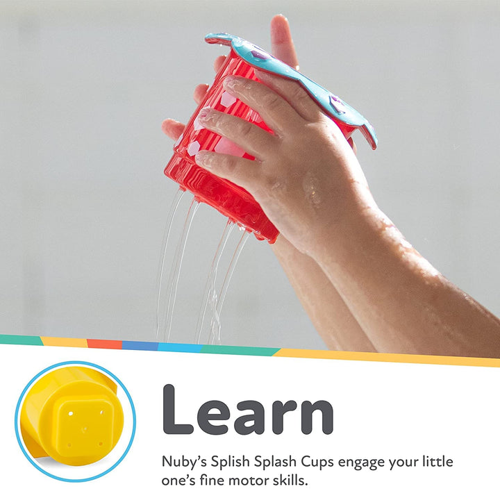 Nuby Splish Splash Cups and Wacky Waterworks Pipes Bath Toys Wacky Waterworks Pipes + Splish Splash Cups Bundle