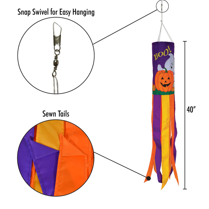 In the Breeze 5056 Boo Halloween Holiday Windsock, 40-Inch