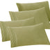 Elegant Comfort 4-PACK Solid Pillowcases 1500 Thread Count Egyptian Quality - Easy Care, Smooth Weave, Wrinkle and Stain Resistant, Easy Slip-On, 4-Piece Set, Standard/Queen Pillowcase, Green