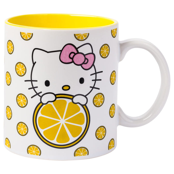 Silver Buffalo Sanrio Hello Kitty Lemon Slices Pattern Ceramic Coffee Mug, 20 Ounces Hello Kitty Lemon Toss