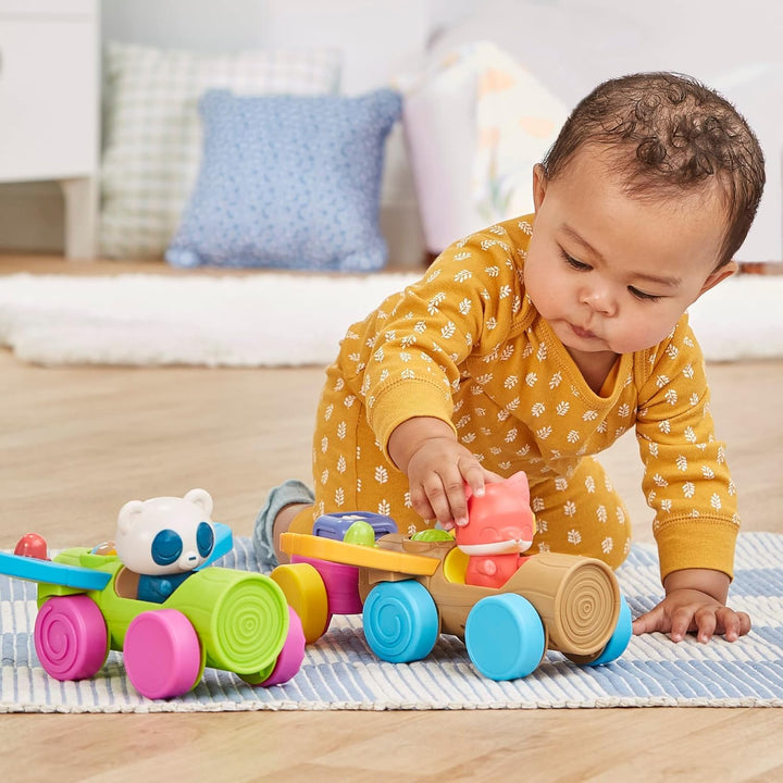 Playskool Roll and Go Critters Vehicle Toys for Toddlers 1 Year Old and Up, Includes 2 Vehicles, 2 Figures ( Exclusive)