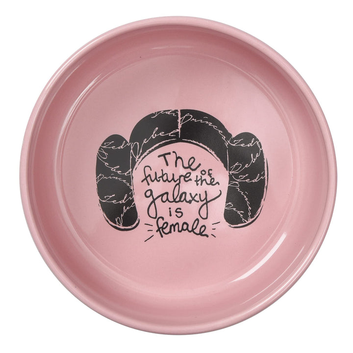 STAR WARS Princess Leia "Future is Female" Dog Bowl, 6 Inch | 6" Dog Bowl, Ceramic Dishwasher Safe STAR WARS Dog Food Bowl Holds up to 3.5 Water, Dry Food, or Wet Food,Pink,1 Count (Pack of 1),FF13175