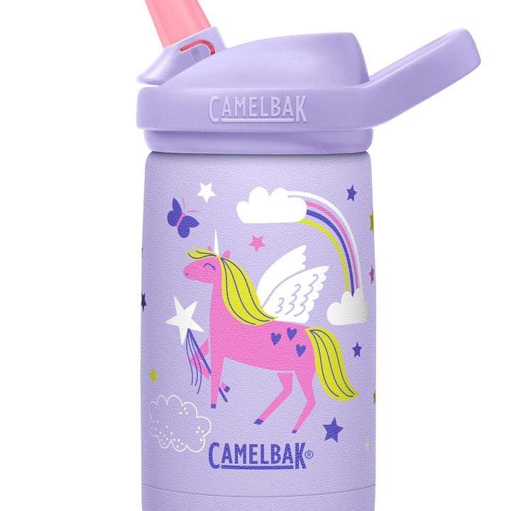 CamelBak eddy+ Kids Water Bottle with Straw, Insulated Stainless Steel - Leak-Proof when Closed, 12oz, Magic Unicorns