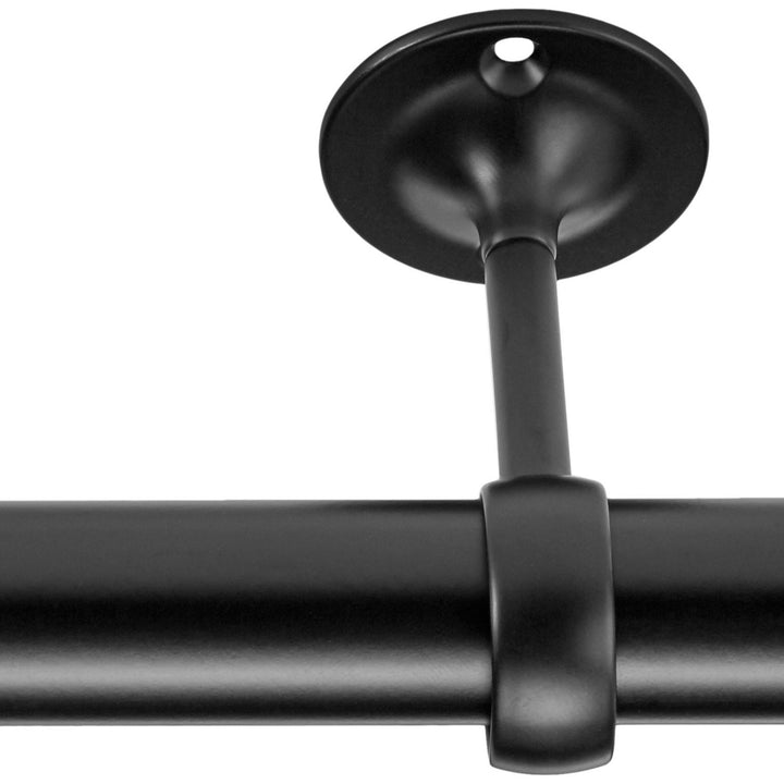 Basics Curtain Rod Ceiling-Mount Bracket, Metal, Black, 4-Pack (Set of 2)