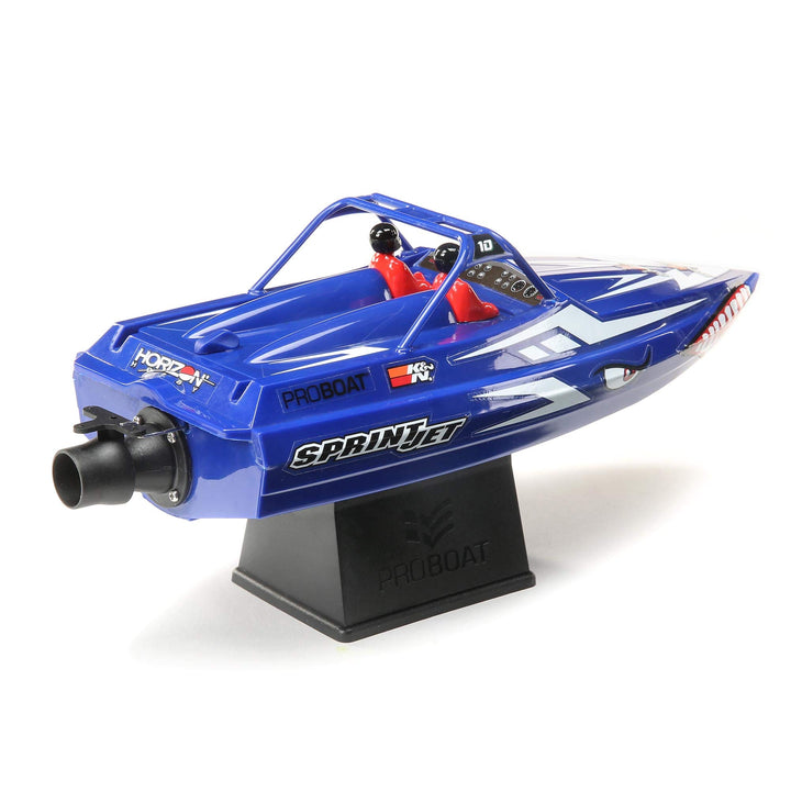 Pro Boat Sprintjet 9" Self-Righting Deep-V Jet Boat Brushed RTR Ready to Run Blue PRB08045T2