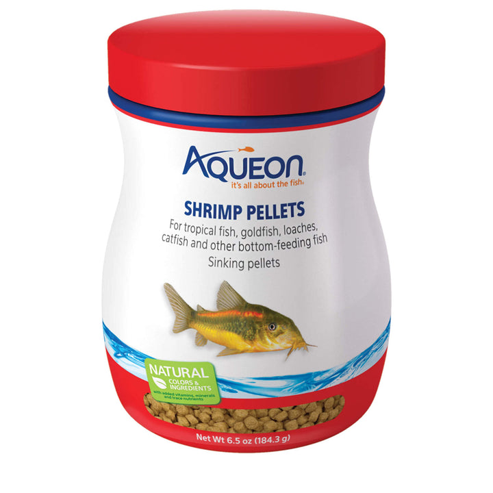 Aqueon Shrimp Pellets Sinking Food for Tropical Fish, Goldfish, Loaches, Catfish and Other Bottom Feeding Fish, 3.25 oz 3.25 Ounce (Pack of 1)