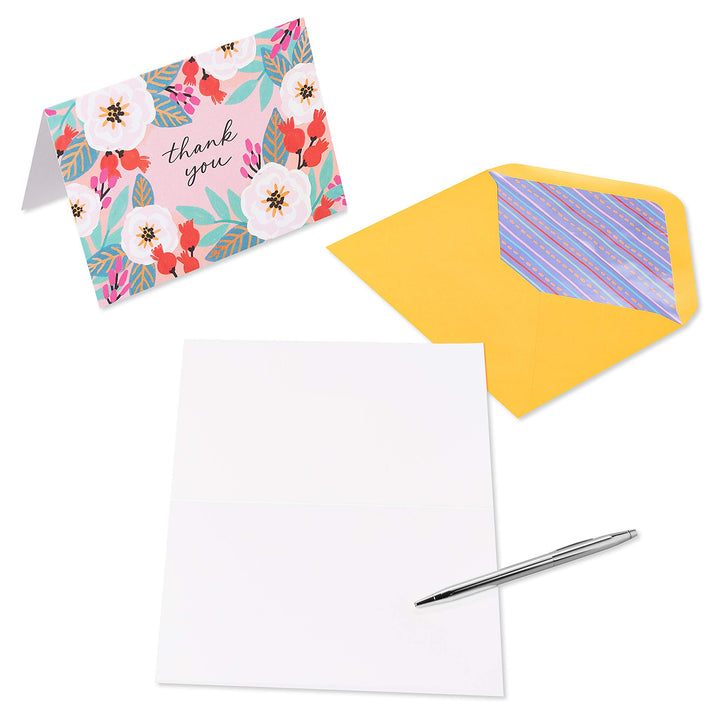 Papyrus Thank You Cards with Envelopes, Vibrant Florals (20-Count)