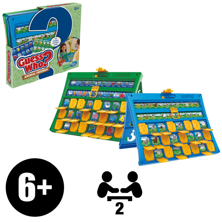 Hasbro Gaming Guess Who? Animal Friends Game, Includes 2 Double-Sided Animal Sheets, 2-Player Board Games for Kids, Ages 6+ (Exclusive)