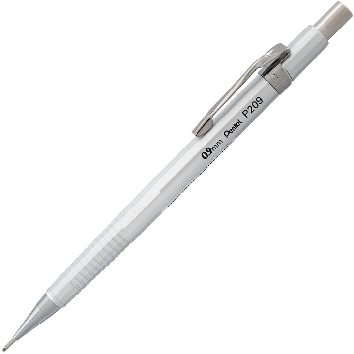 Pentel Sharp Mechanical Pencil, (0.9mm), Metallic Silver Barrel, Box of 12 (P209Z) 12 Count (Pack of 1) 0.9mm