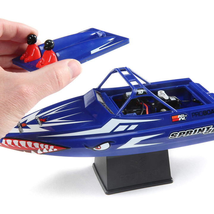 Pro Boat Sprintjet 9" Self-Righting Deep-V Jet Boat Brushed RTR Ready to Run Blue PRB08045T2