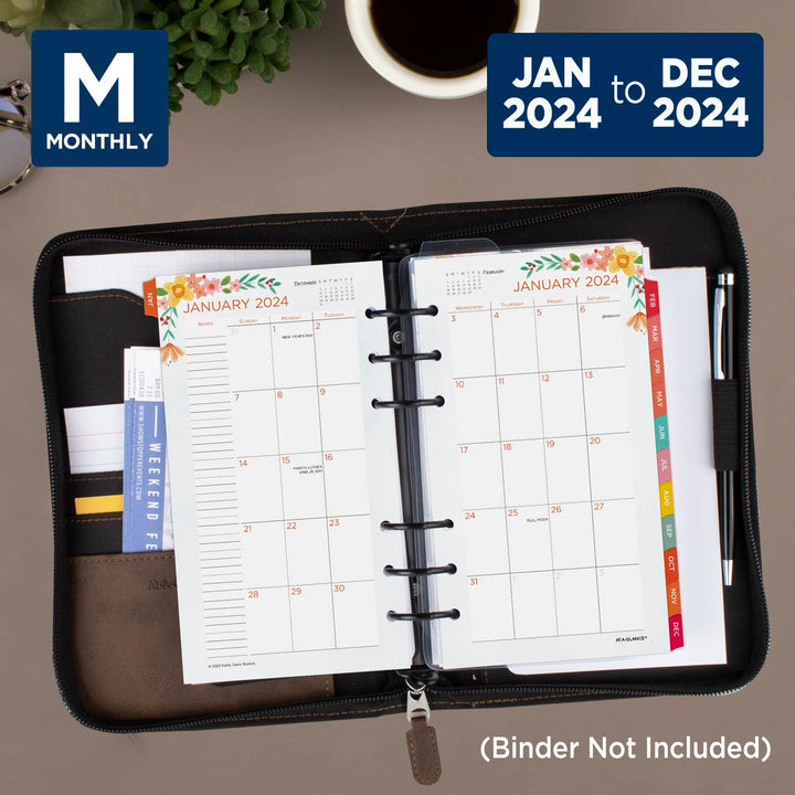 AT-A-GLANCE 2024 Daily & Monthly Planner Refill, 52111 Day-Timer, 5-1/2" x 8-1/2", Size 4, Desk Size, Kathy Davis (KD81-125-24) 2024 Old Edition