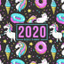 2020 Weekly Planner: January 1, 2020 to December 31, 2020: Weekly & Monthly View Planner, Organizer & Diary: Unicorns & Ice Cream 805-1