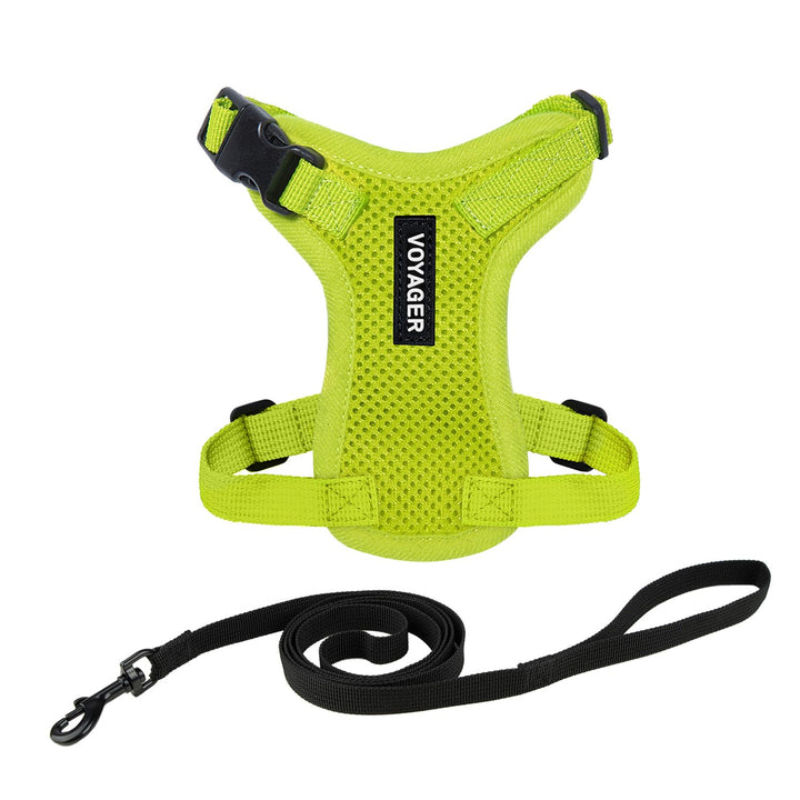 Voyager Step-in Lock Pet Harness - All Weather Mesh, Adjustable Step in Harness for Cats by Best Pet Supplies - Lime Green, XXS