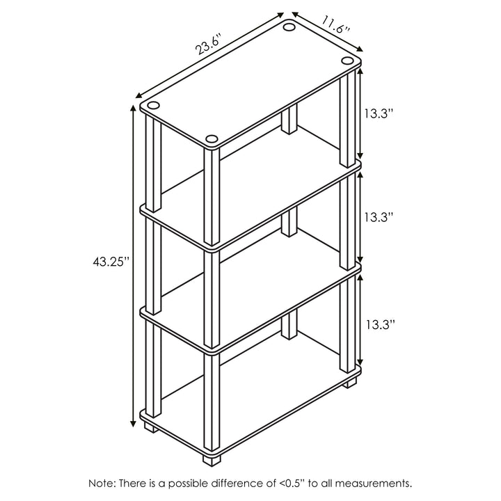 Furinno Turn-N-Tube 5-Tier Multipurpose Shelf / Display Rack / Storage Shelf / Bookshelf, Classic Tubes, Sonoma Oak/White 5-Tier Classic Tube