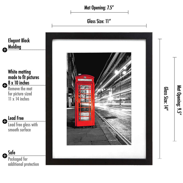 Americanflat 6x8 Picture Frame with Shatter-Resistant Glass - Use as 3x5 Frame with Mat or 6x8 Frame Without Mat - Signature Collection - Photo Frame for Tabletop and Wall Display - White 6x6