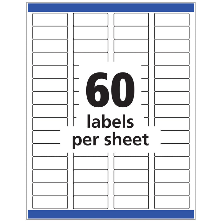 Avery Printable Return Address Labels with Sure Feed, 2/3" x 1-3/4", Glossy Clear, 600 Blank Mailing Labels (06520) 2/3" x 1-3/4" 600 Labels