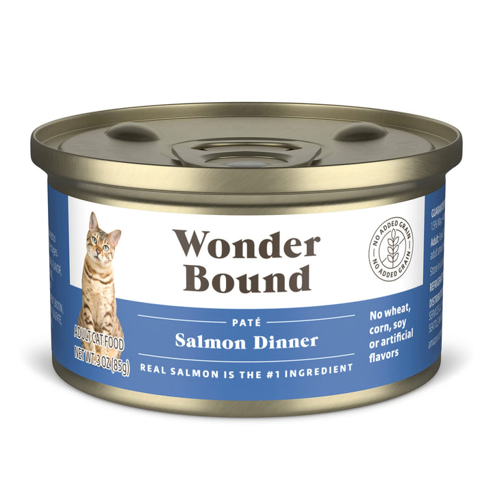 Brand - Wonder Bound Wet Cat Food, Pate, No Added Grain, (Whitefish & Tuna), 3 ounce (Pack of 24) Whitefish & Tuna