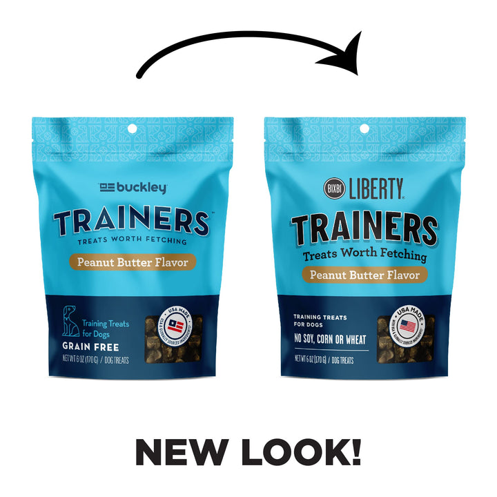 BIXBI Liberty Trainers, Peanut Butter - Small Training Treats for Dogs - Low Calorie, All Natural Grain Free Dog Treats